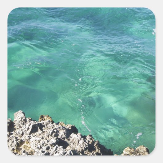 メキシコブルー/グリーン海 スクエアシール (正面)