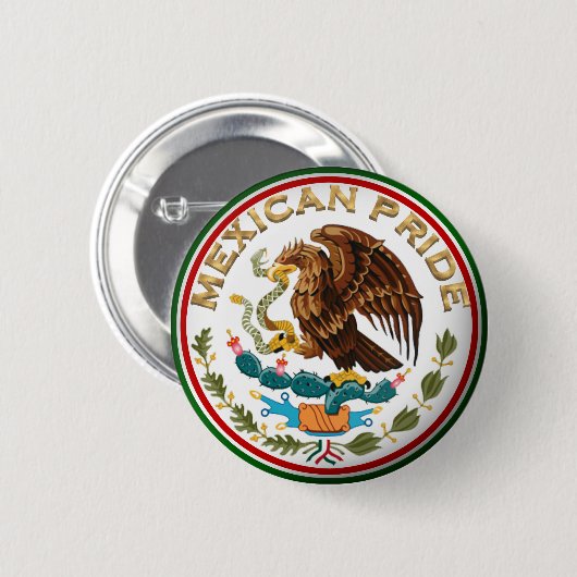 メキシコプライド(メキシコ国旗からイーグル) 缶バッジ (正面&裏面)