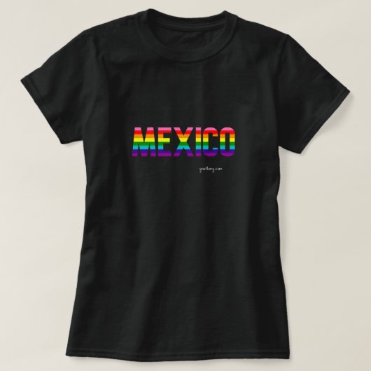 メキシコプライドTシャツ |レインボー国旗W. Tシャツ (デザイン正面)