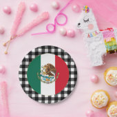 メキシコプレート、バッファロー・プレイド&メキシコ国旗 ペーパープレート (パーティー)