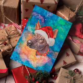 メキシコヘアレス犬のクリスマス シーズンポストカード