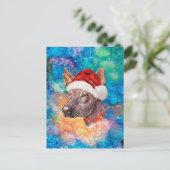 メキシコヘアレス犬のクリスマス シーズンポストカード (スタンド正面)