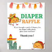 メキシコベビーおむつラッフル赤ちゃんシャワーゲームサイン ポスター (正面)