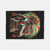 メキシコボクシングプライドインカスポーツデザイン フリースブランケット (正面(横))