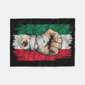 メキシコボクシング拳伝統 フリースブランケット (正面(横))