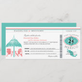 メキシコボーディングパス結婚ズ 招待状 (正面/裏面)