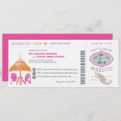 メキシコボーディングパス結婚式招待状 招待状 (正面/裏面)