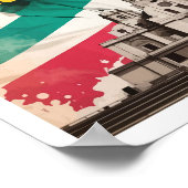 メキシコポップ・アートのアートトラベルイラストレーション ポスター (角)