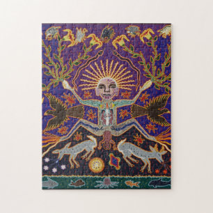 メキシコマヤのアステカな女神の民族の種族の芸術Boho ジグソーパズル