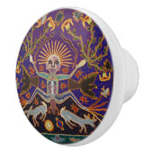 メキシコマヤのアステカな女神の民族の種族の芸術Boho セラミックノブ (右)