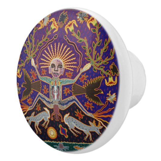 メキシコマヤのアステカな女神の民族の種族の芸術Boho セラミックノブ (右)