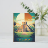 メキシコマヤ・ピラミッド休暇はがき ポストカード (スタンド正面)