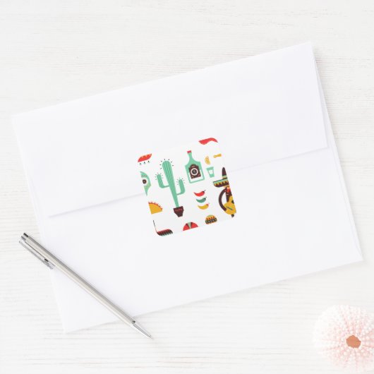 メキシコマリアッチ スクエアシール (封筒)