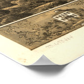 メキシコミズーリ1869アンティークパノラママップ ポスター (角)