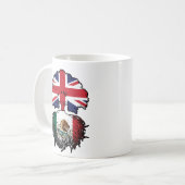 メキシコメキシコ英国ツリールーツ国旗 コーヒーマグカップ (正面左)