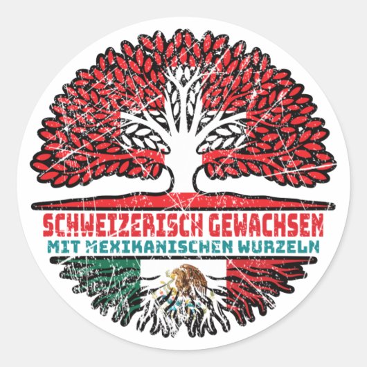 メキシコメヒカニッシュSchweizer Schweiz Baum Wurzel ラウンドシール (正面)