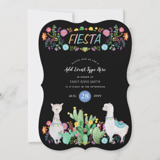 メキシコモダンンフィエスタラマフォーク花ANYイベント 招待状 (正面)