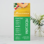 メキシコレストランのバーの食糧夕食メニュー メニュー (スタンド正面)