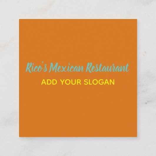 メキシコレストラン スクエア名刺 (裏面)