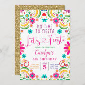 メキシコレッツフィエスタガール誕生日招待状 招待状 (正面/裏面)