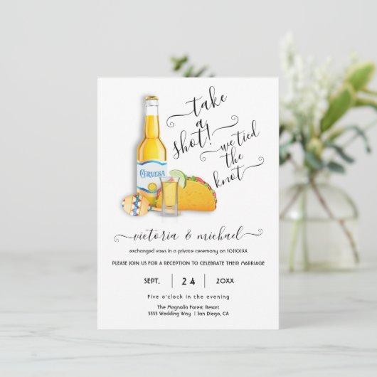 メキシコンフィエスタで乾杯 ウェディングレセプション 招待状 (スタンド正面)