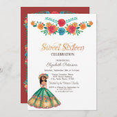 メキシコンフィエスタドレス 花 スイート16 招待状 (正面/裏面)