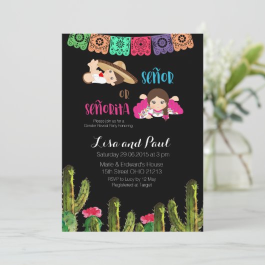 メキシコンフィエスタ性別発表招待状 招待状 (スタンド正面)