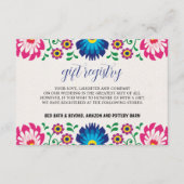 メキシコンフィエスタ カラフル フラワーボタニカル ウェディング エンクロージャーカード (正面)