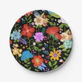 メキシコンフォークアートのウェディング ペーパープレート (正面)