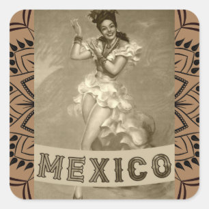 メキシコヴィンテージアート – 旅行 – スクエアシール