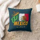 メキシコヴィンテージサボテン国旗のソンブレロ土産 クッション (ブランケット)