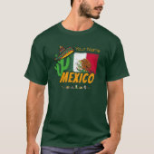 メキシコヴィンテージサボテン国旗のソンブレロ土産 Tシャツ (正面)