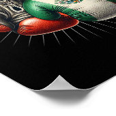 メキシコヴィンテージスタイルボクシング国旗メキシコボクシングGl ポスター (角)