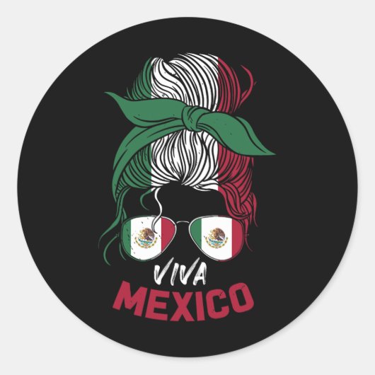 メキシコヴィンテージメキシコ国旗のプライドハジャージー2 ラウンドシール (正面)