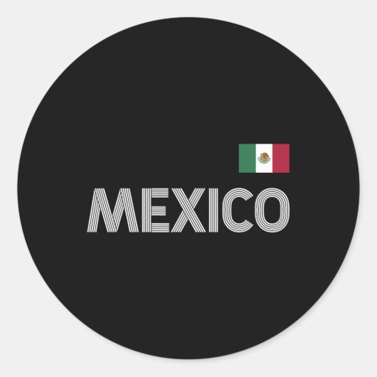 メキシコヴィンテージメキシコ国旗のプライドハジャージー ラウンドシール (正面)