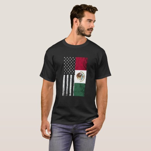メキシコヴィンテージメキシコ州旗アメリカ合衆国メキシコPr Tシャツ (正面フル)