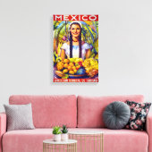 メキシコヴィンテージ旅行ポスター復元 キャンバスプリント (インサイチュ (リビング))