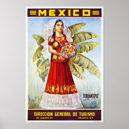 メキシコヴィンテージ旅行ポスター復元 ポスター (正面)