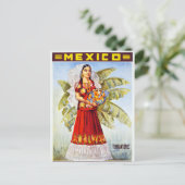 メキシコヴィンテージ旅行ポスター復元 ポストカード (スタンド正面)