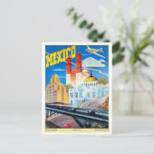 メキシコヴィンテージ旅行ポスター復元 ポストカード (スタンド正面)