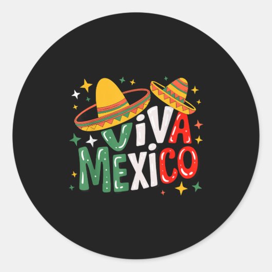 メキシコ万歳 子供 女の子 男の子 メキシコ国旗 ラウンドシール (正面)