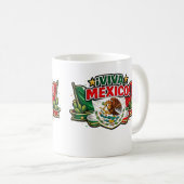 メキシコ万歳 愛国的なタイポグラフィ | メキシコ製 コーヒーマグカップ (正面右)