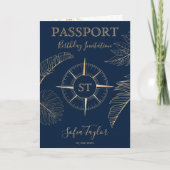 メキシコ世界地図 バースデーパスポート 招待状 (正面)