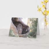 メキシコ人によって斑点を付けられるフクロウカード カード (黄色い花)