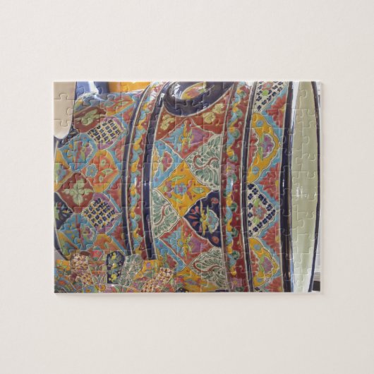 メキシコ人のタラベラのスタイル陶器 ジグソーパズル (横)