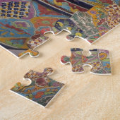 メキシコ人のタラベラのスタイル陶器 ジグソーパズル (側面)