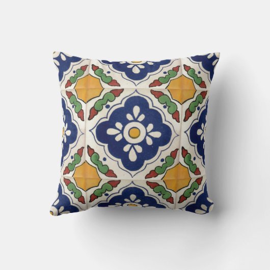 メキシコ人のタラベラのタイルの両面の装飾用クッション クッション (裏面)