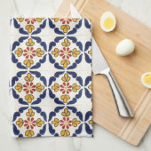 メキシコ人のタラベラのタイル キッチンタオル (四つ折り)