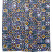 メキシコ人のタラベラのタイル シャワーカーテン (正面)