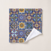 メキシコ人のタラベラのタイル バスタオルセット (ウォッシュタオル)